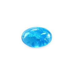 NEON BLUE APATITE PLAIN OVAL CAB (HI) 6X4MM 0.48 Cts.