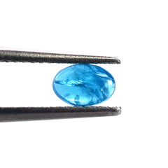 NEON BLUE APATITE PLAIN OVAL CAB (HI) 6X4MM 0.48 Cts.