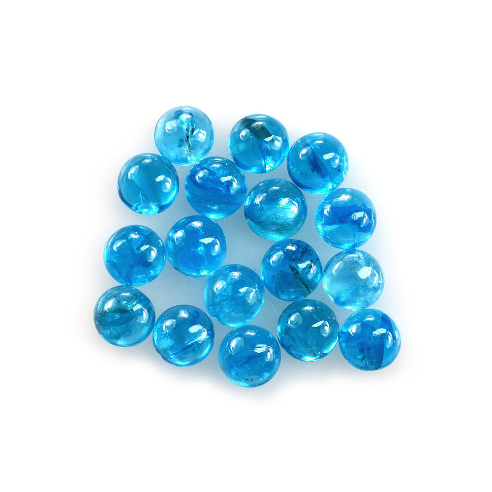 NEON BLUE APATITE PLAIN ROUND CAB (HI) 4MM 0.30 Cts.