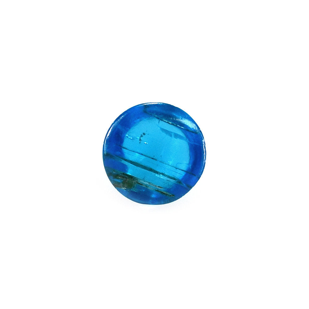 NEON BLUE APATITE PLAIN ROUND CAB (HI) 5MM 0.58 Cts.