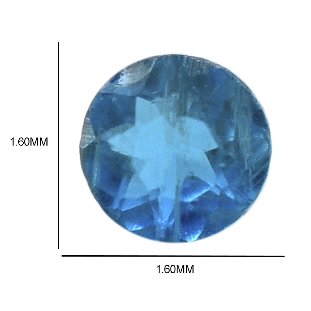 NEON BLUE APATITE CUT ROUND 1.60MM 0.02 Cts.