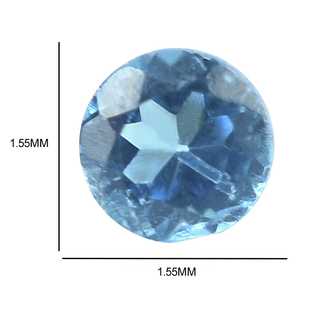 NEON BLUE APATITE CUT ROUND 1.55MM 0.02 Cts.