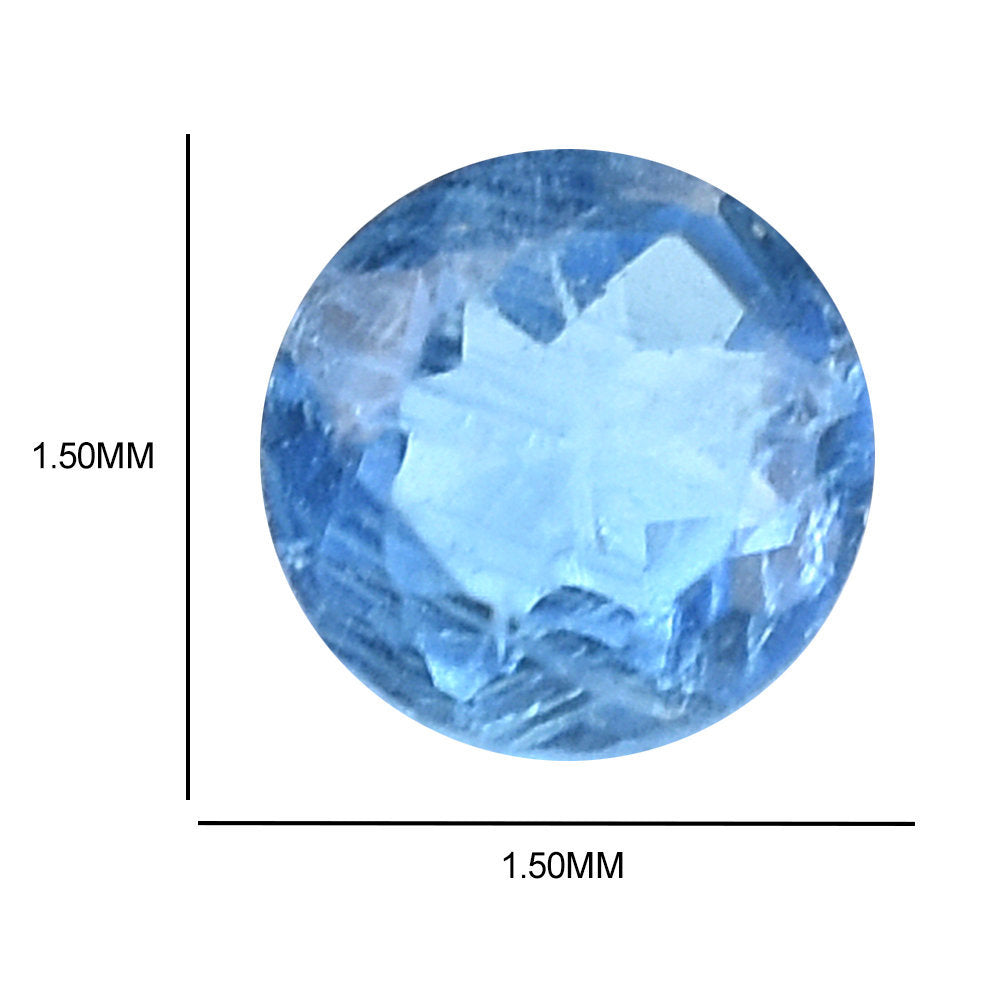 NEON BLUE APATITE CUT ROUND 1.50MM 0.01 Cts.