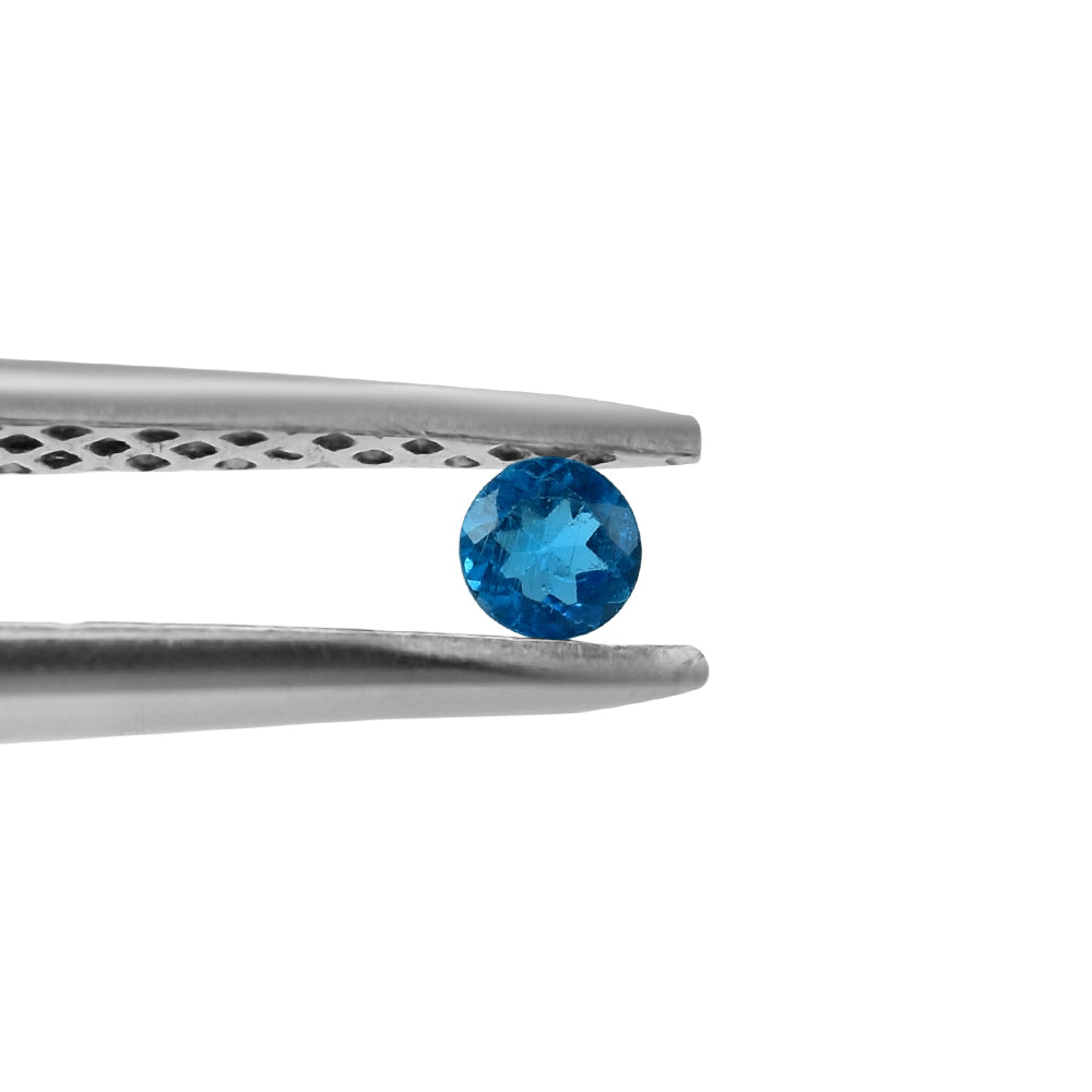 NEON BLUE APATITE CUT ROUND 1.90MM 0.03 Cts.