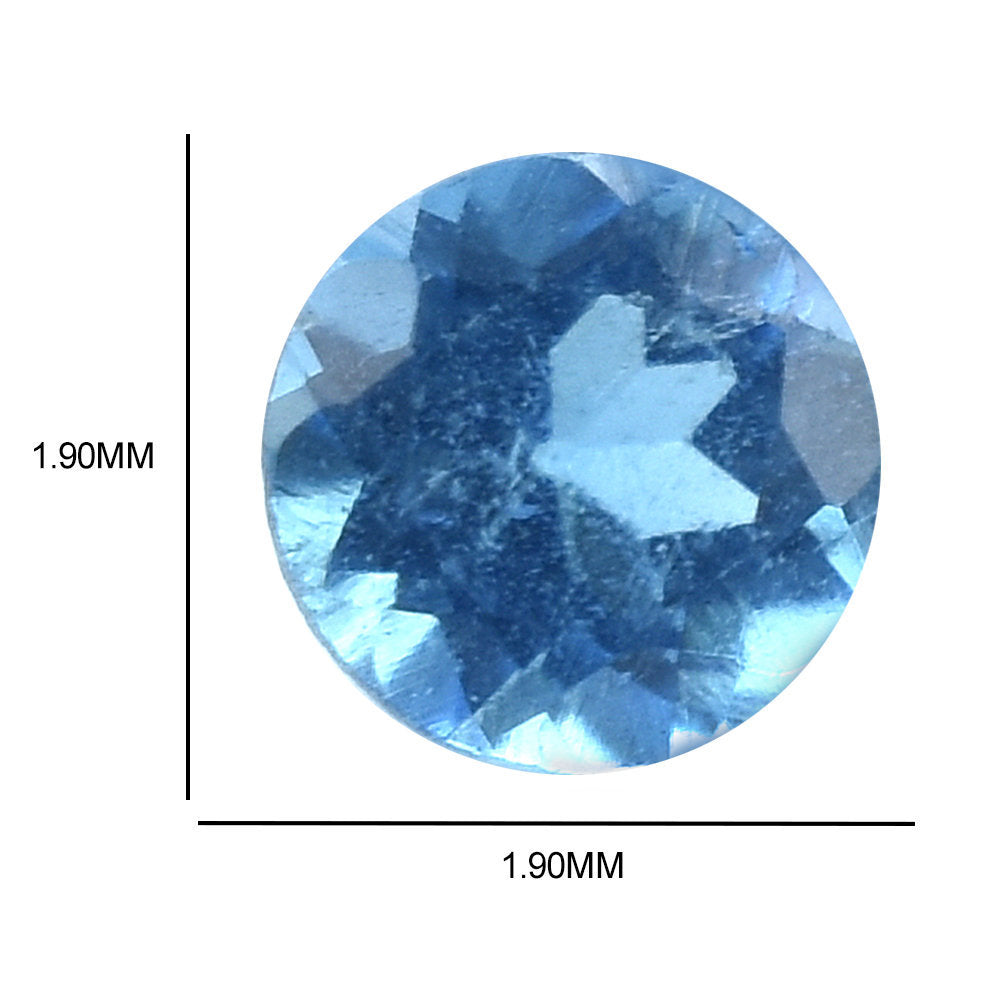 NEON BLUE APATITE CUT ROUND 1.90MM 0.03 Cts.