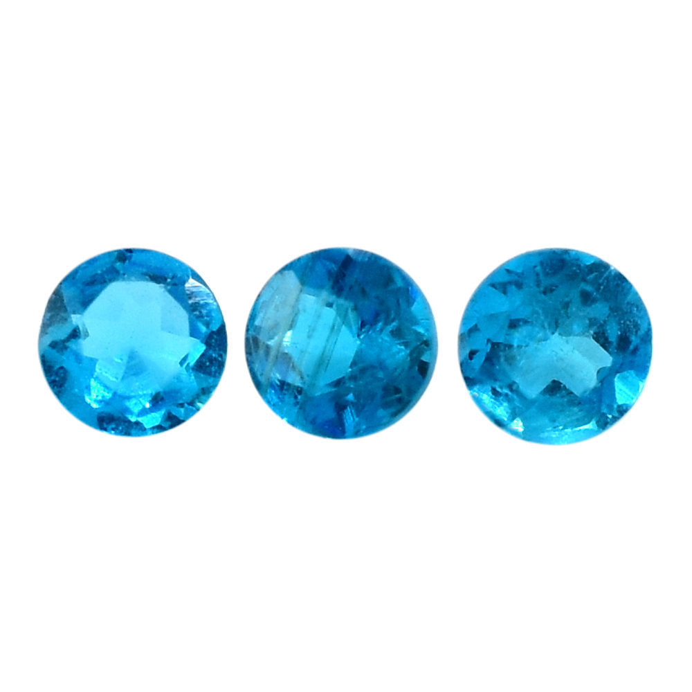 NEON BLUE APATITE CUT ROUND 2.00MM 0.03 Cts.