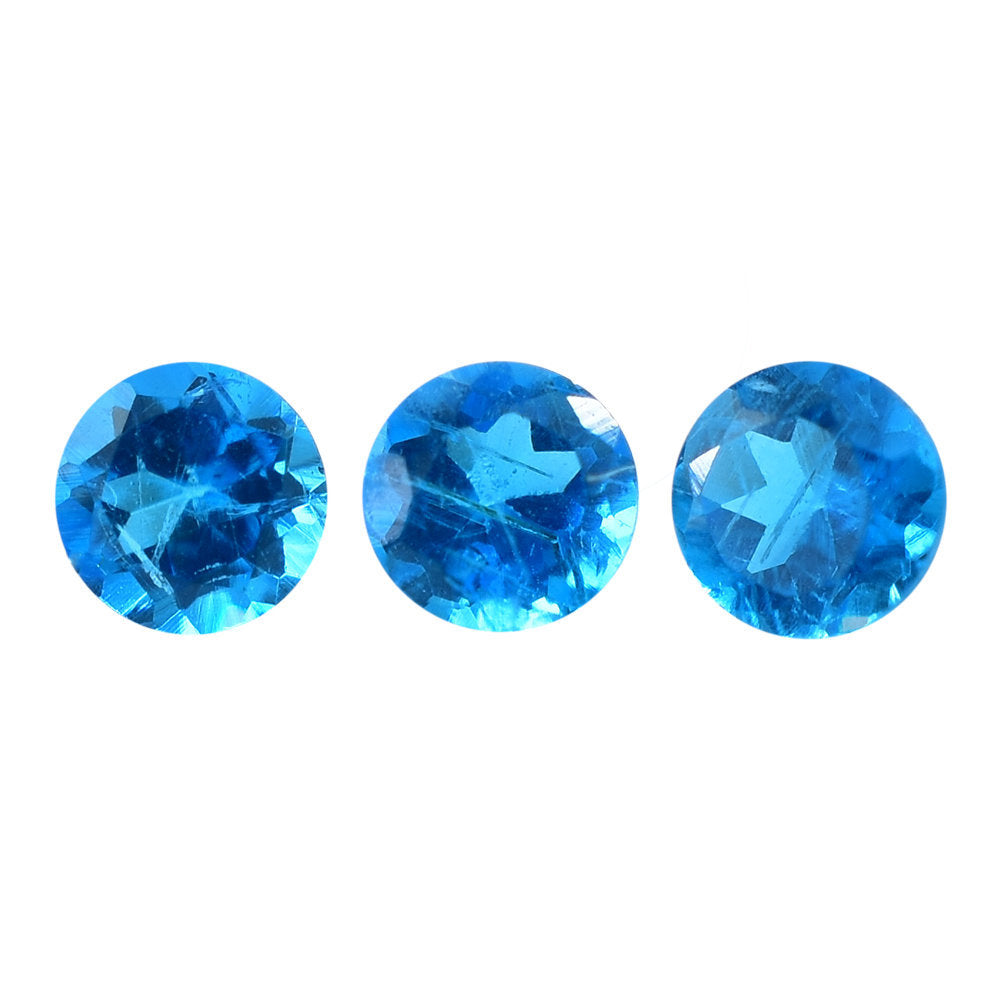 NEON BLUE APATITE CUT ROUND 2.10MM 0.04 Cts.
