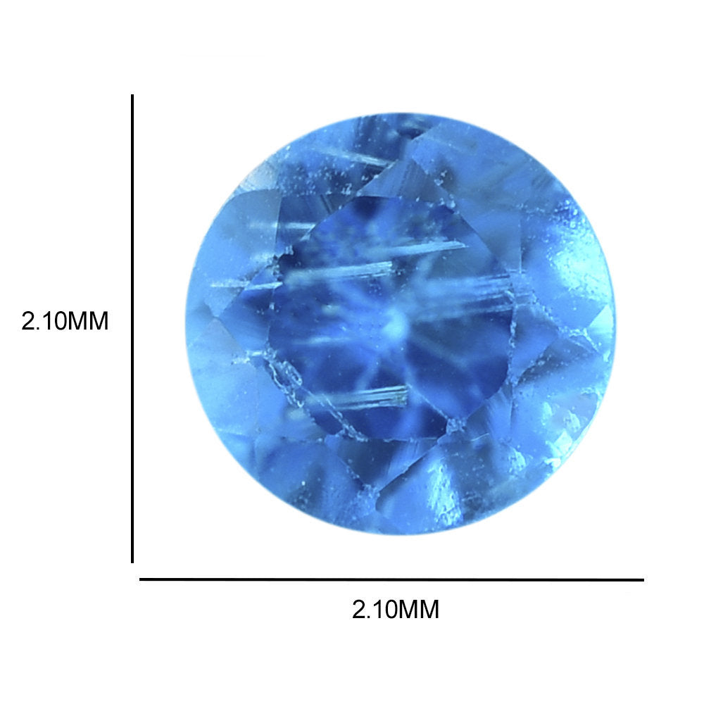 NEON BLUE APATITE CUT ROUND 2.10MM 0.04 Cts.