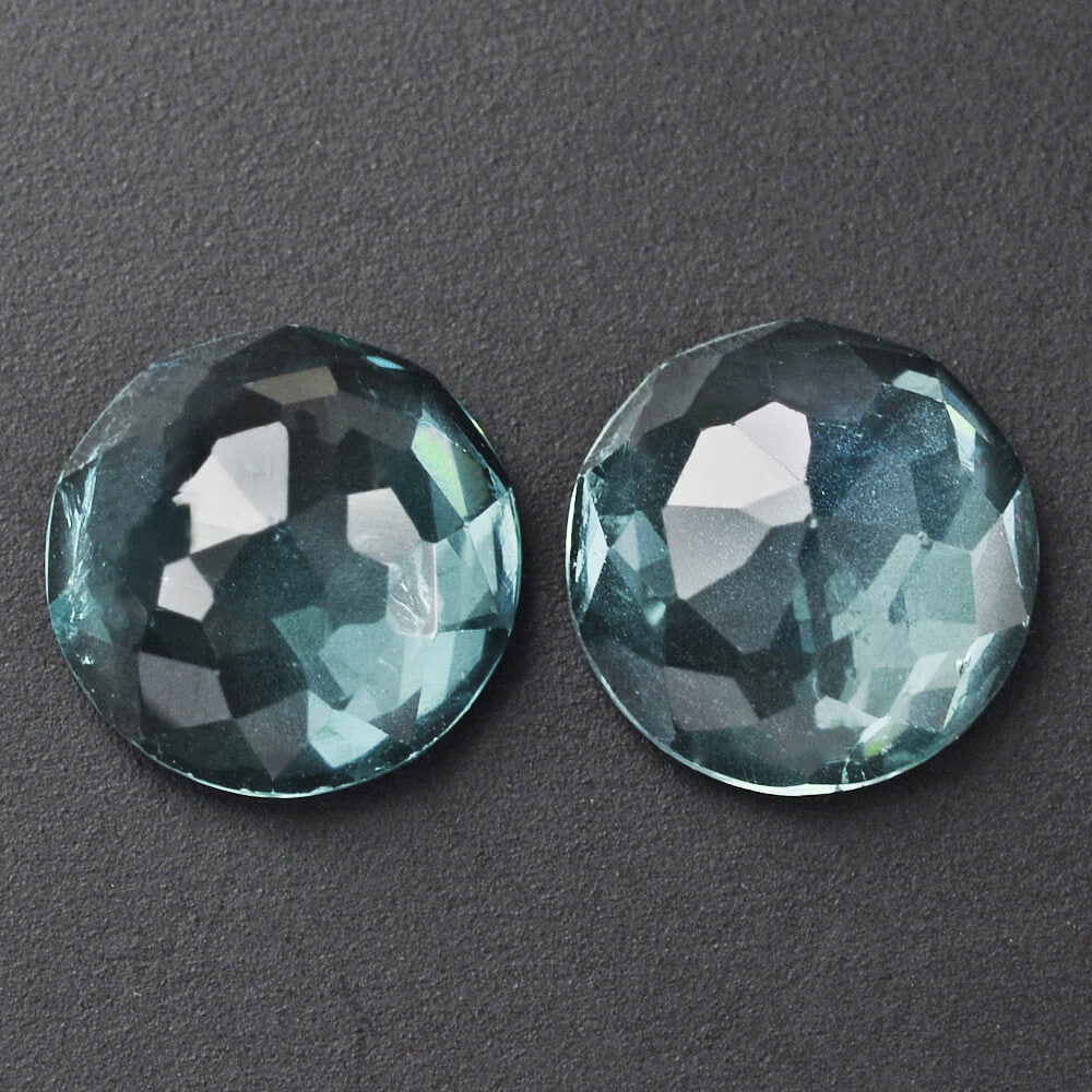 APATITE IRREGULAR CUT ROUND CAB (BLUE GREEN) 8MM 2.14 Cts.