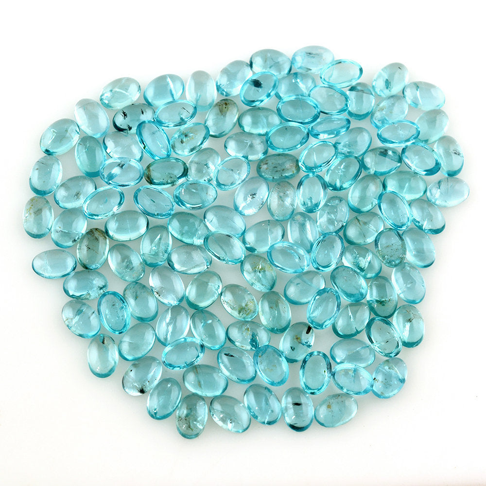 BLUE APATITE OVAL CAB (HI) 6X4MM 0.45 Cts.