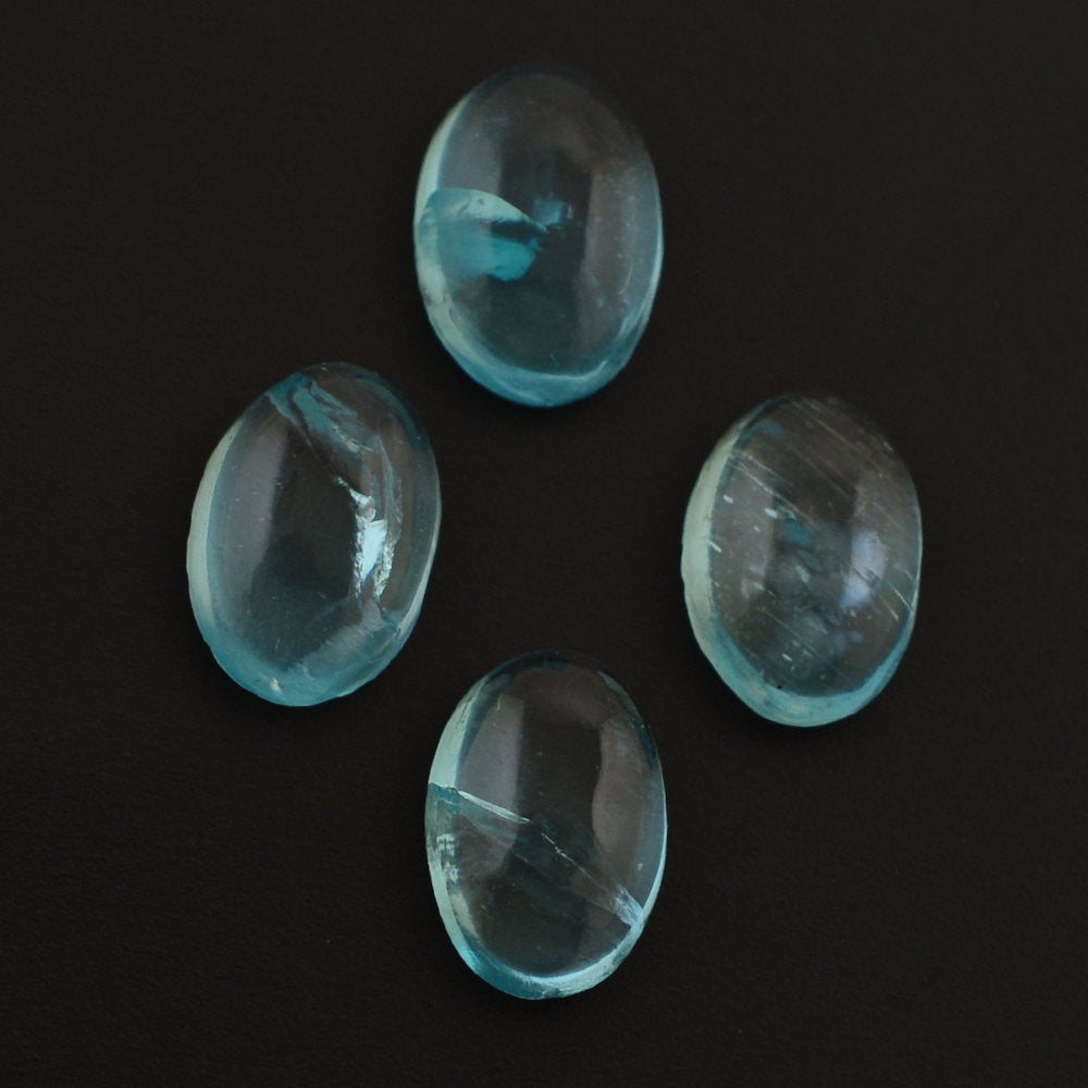 BLUE APATITE OVAL CAB (HI) 6X4MM 0.45 Cts.