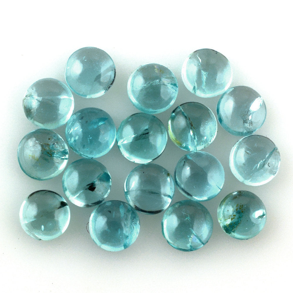 BLUE APATITE ROUND CAB (HI) 4MM 0.30 Cts.