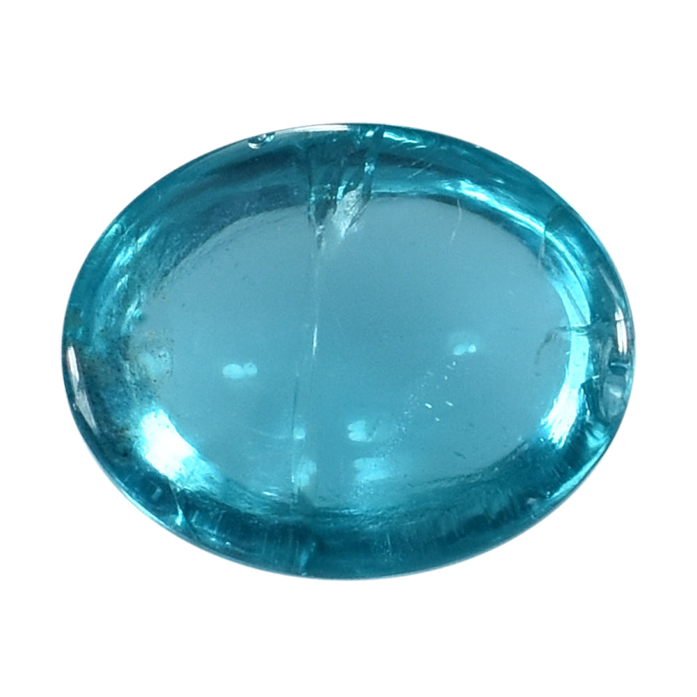 PARAIBA APATITE PLAIN OVAL CAB (HI) 10.00X8.00 MM 3.11 Cts.