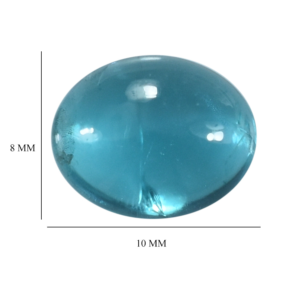 PARAIBA APATITE PLAIN OVAL CAB (HI) 10.00X8.00 MM 3.11 Cts.