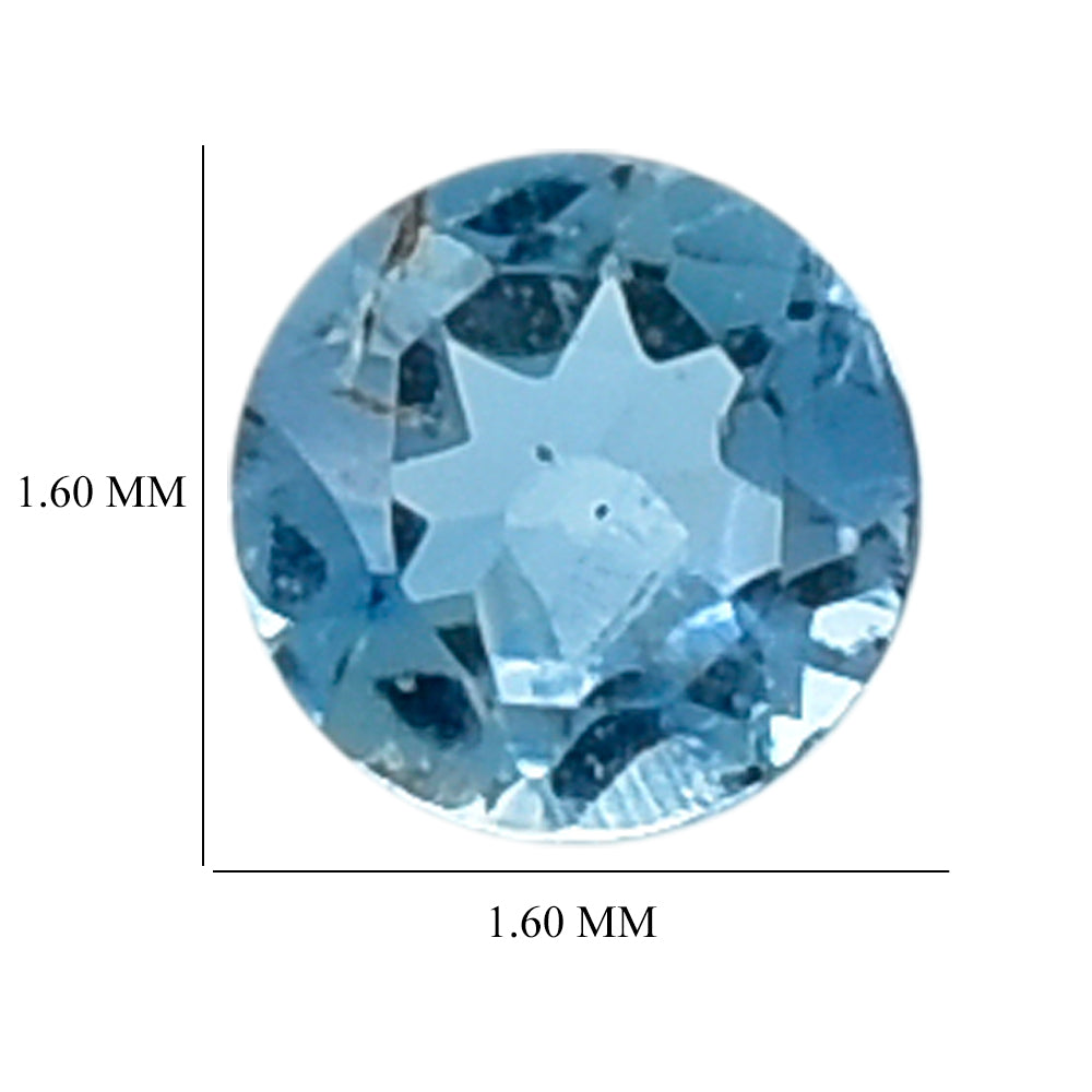 AQUAMARINE CUT ROUND (A++++) (SI) 1.60MM 0.02 Cts.