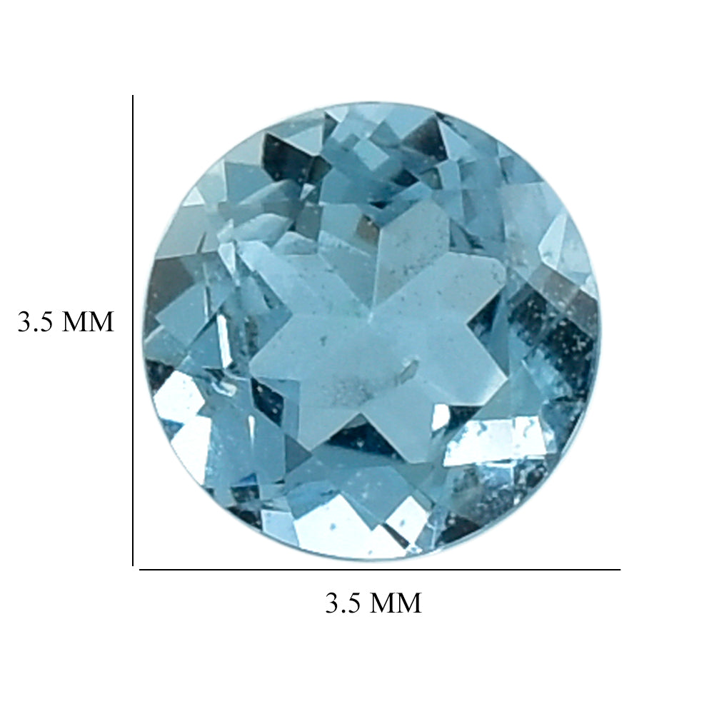 AQUAMARINE CUT ROUND (A++++/SI) 3.50MM 0.14 Cts.