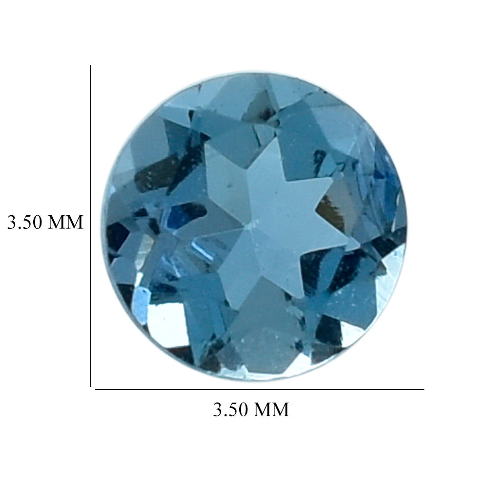 AQUAMARINE CUT ROUND (A++++) 3.50MM 0.15 Cts.