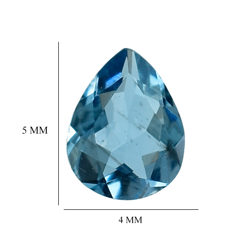 AQUAMARINE CUT PEAR (A++++) 5X4MM 0.25 Cts.