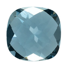 AQUAMARINE CHECKER CUT CUSHION (A+++) 7MM 1.33 Cts.