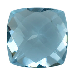 AQUAMARINE CHECKER CUT CUSHION ANTIC (A++) 7MM 1.30 Cts.