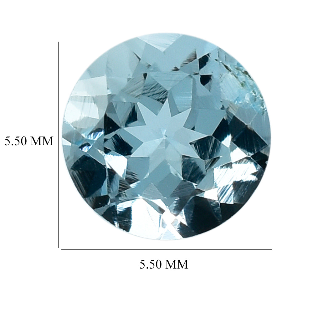 AQUAMARINE CUT ROUND (A+) (SI) 5.50MM 0.55 Cts.