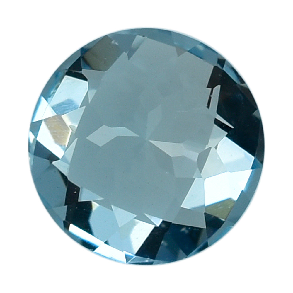 AQUAMARINE  CHECKER CUT ROUND (A/SI) 7MM 1.17 Cts.