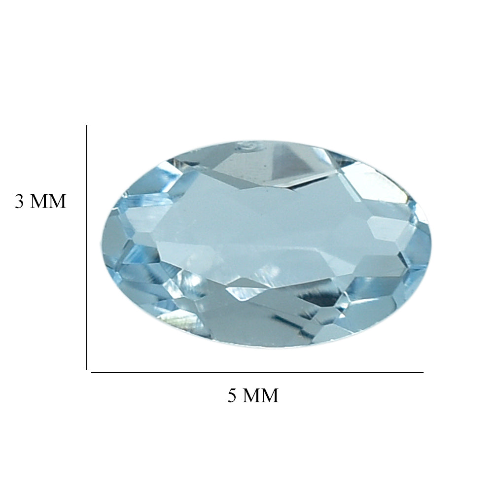 AQUAMARINE CUT OVAL (A/SI-WINDOW) 5X3MM 0.18 Cts.