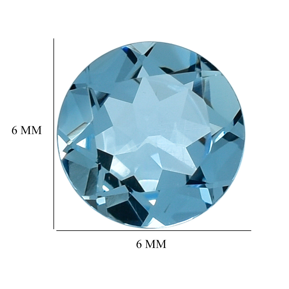 AQUAMARINE CUT ROUND (A++) 6MM 0.70 Cts.