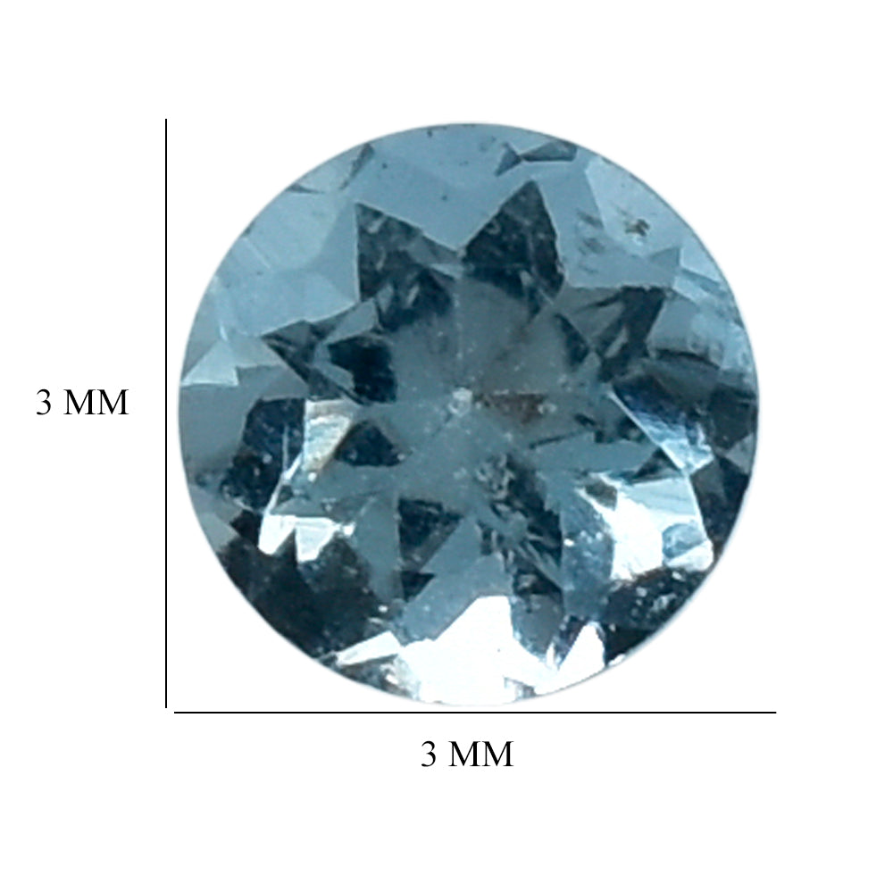 AQUAMARINE CUT ROUND (A++) 3MM 0.07 Cts.