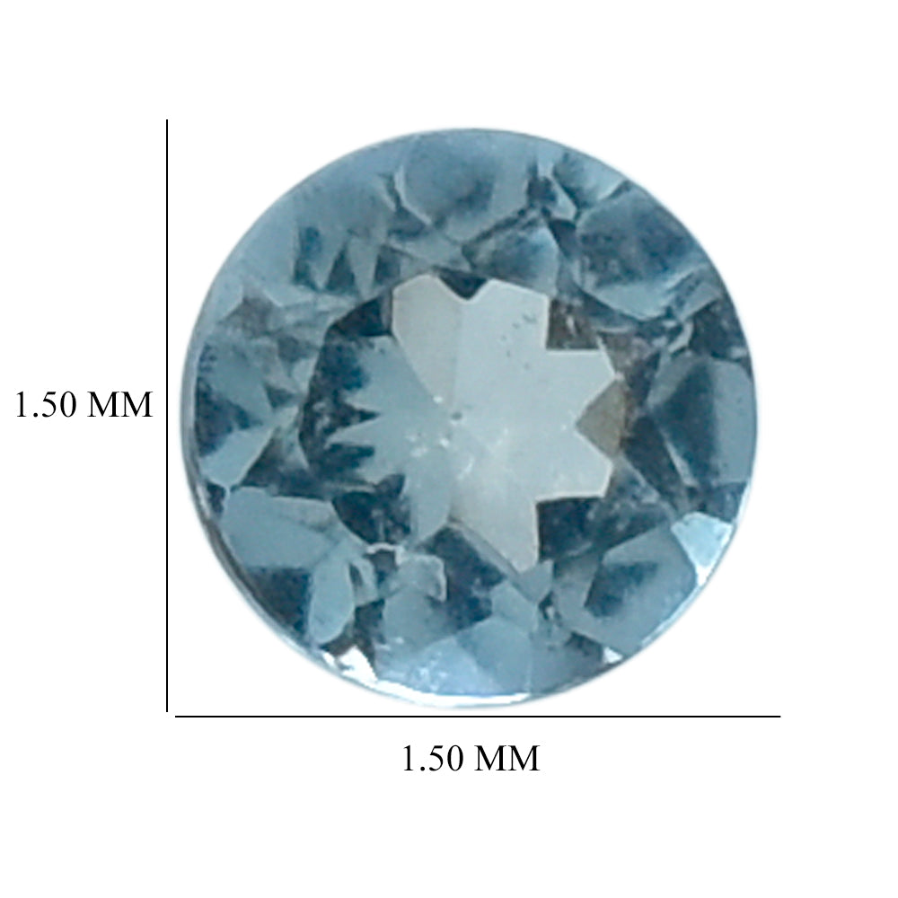 AQUAMARINE CUT ROUND (A++) 1.50MM 0.01 Cts.