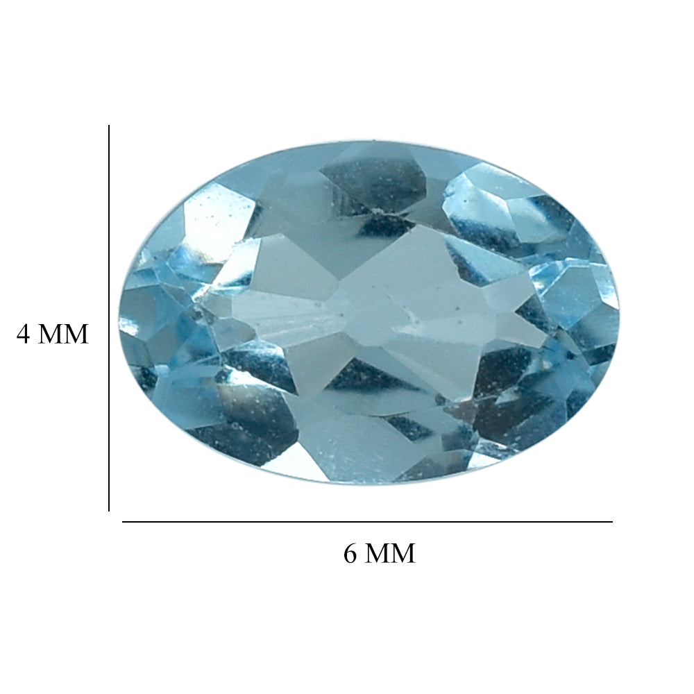 AQUAMARINE CUT OVAL (A++) 6X4MM 0.43 Cts.