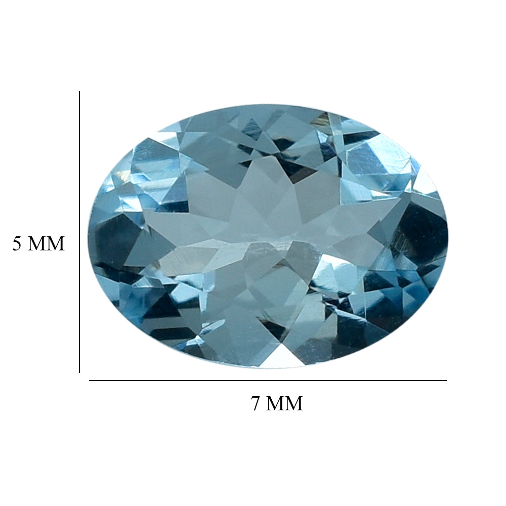 AQUAMARINE CUT OVAL (A++) 7X5MM 0.73 Cts.