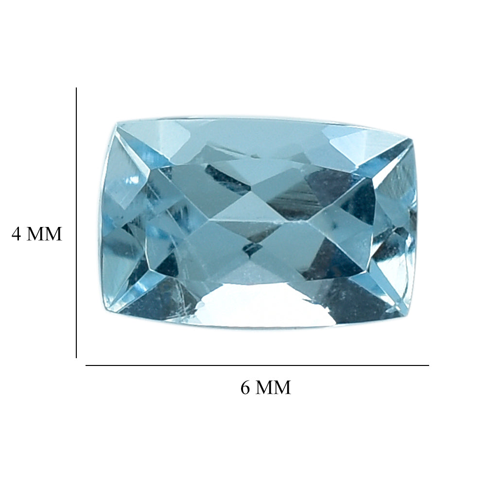 AQUAMARINE CUT CUSHION (A++) 6X4MM 0.50 Cts.