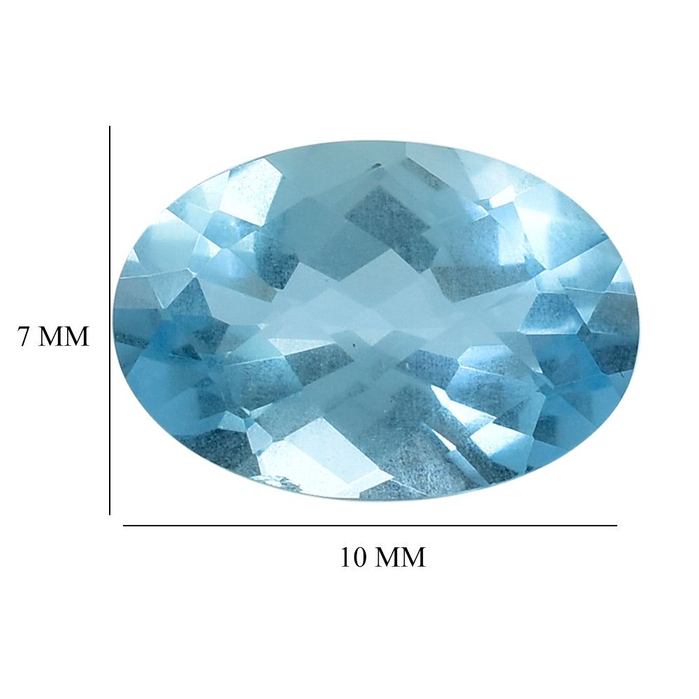 AQUAMARINE CHECKER CUT OVAL (A++) (HI) 10X7MM 1.60 Cts.
