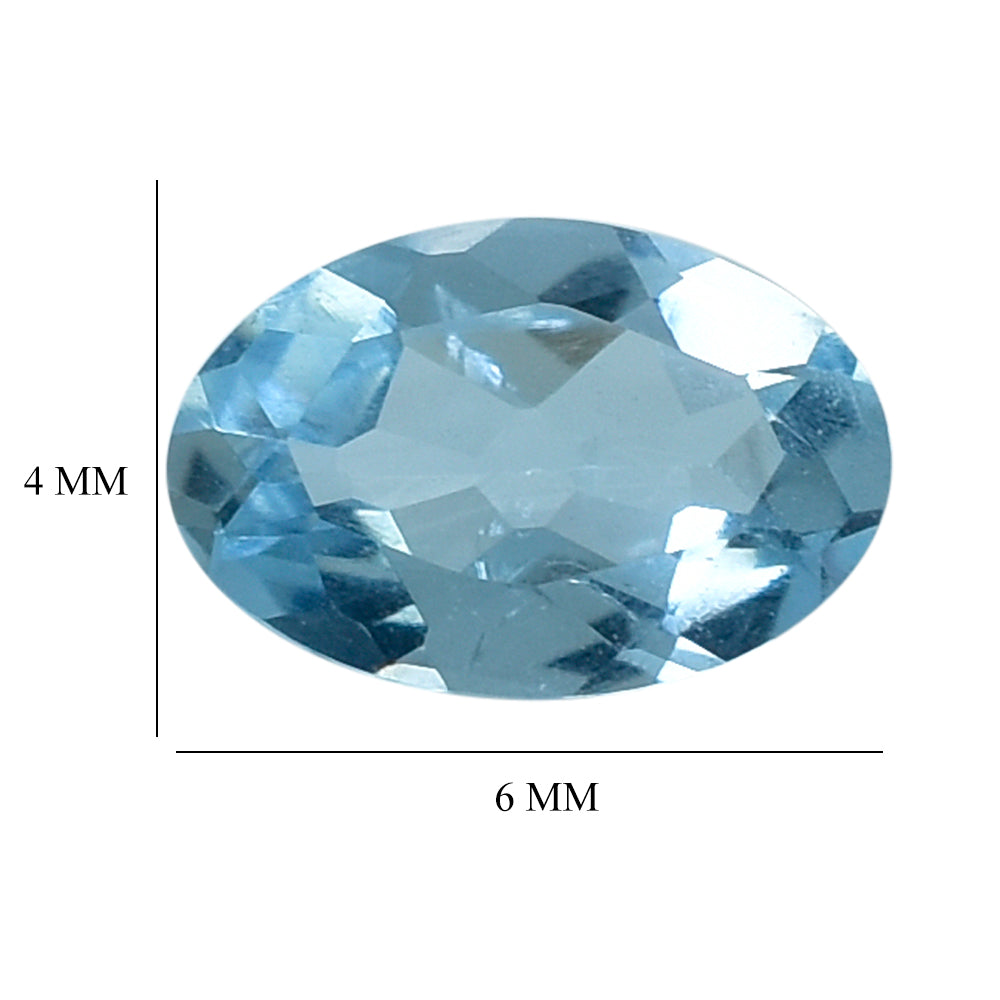 AQUAMARINE CUT OVAL (A++/HI) 6X4MM 0.34 Cts.