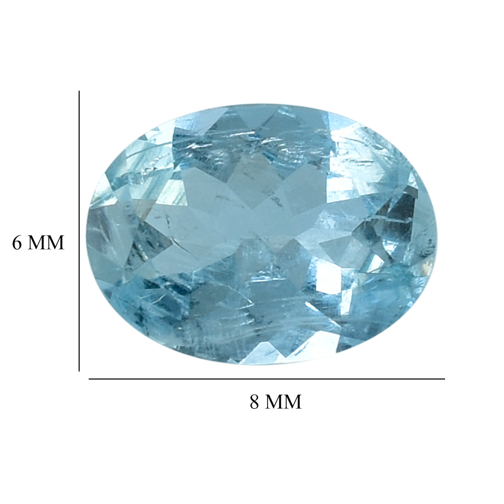 AQUAMARINE CUT OVAL (A++) 8X6MM 1.03 Cts.