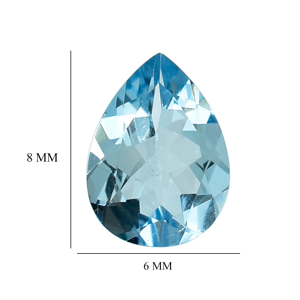 AQUAMARINE CUT PEAR (A++) 8X6MM 0.80 Cts.