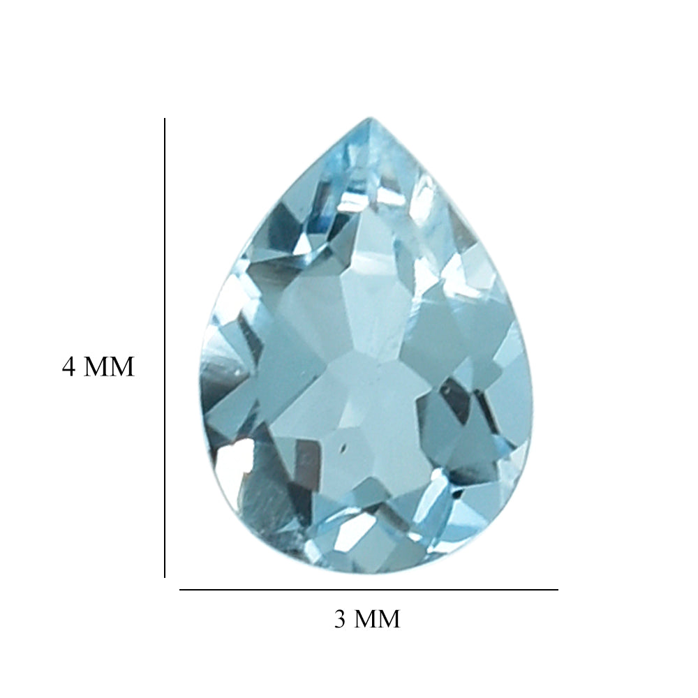 AQUAMARINE CUT PEAR (A++) 4X3MM 0.16 Cts.