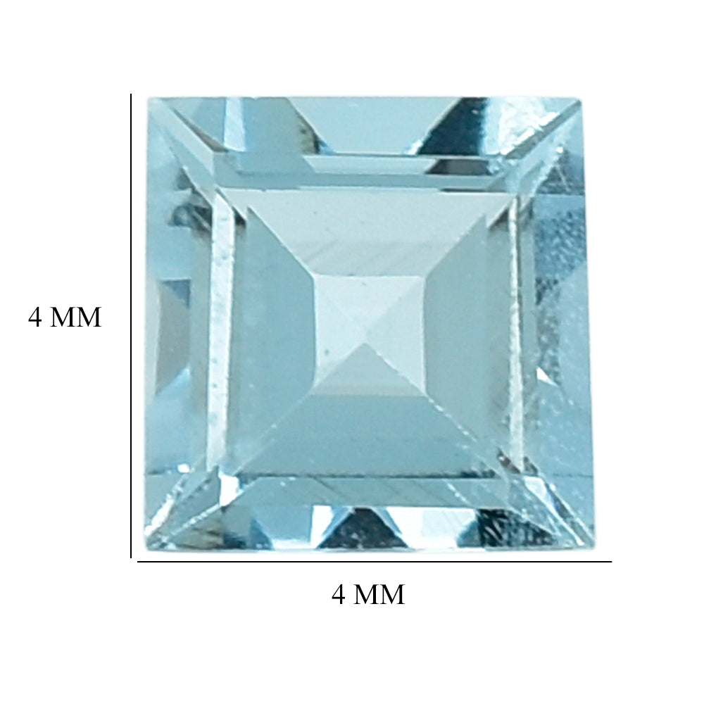 AQUAMARINE CUT SQUARE (A++) 4MM 0.28 Cts.