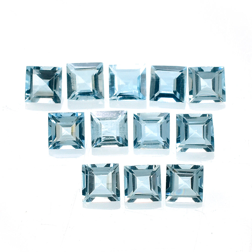 AQUAMARINE CUT SQUARE (A++) 3.50MM 0.22 Cts.