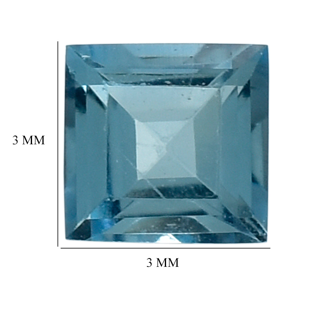 AQUAMARINE CUT SQUARE (A++) 3MM 0.14 Cts.