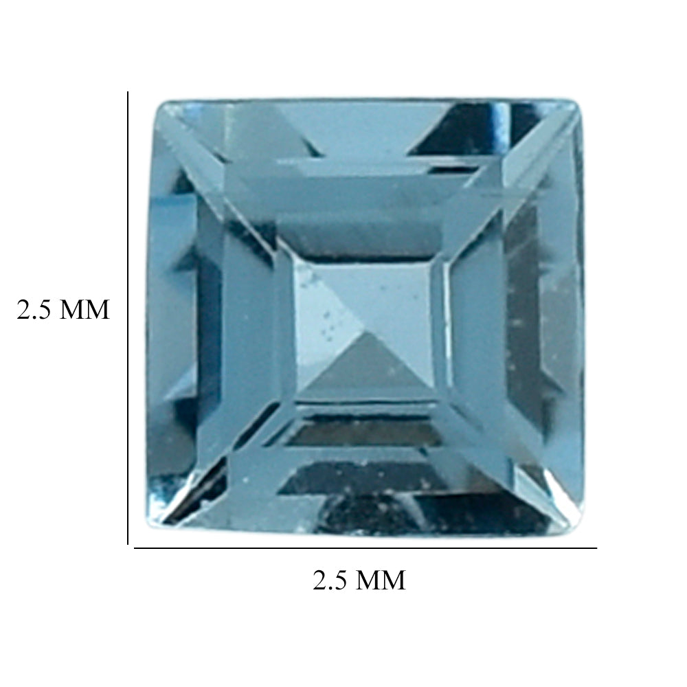AQUAMARINE CUT SQUARE (A++) 2.50MM 0.09 Cts.