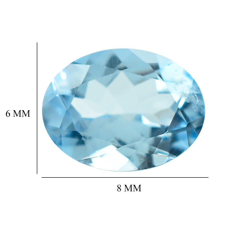 AQUAMARINE CUT OVAL (A++) (SI) 8X6MM 1.14 Cts.