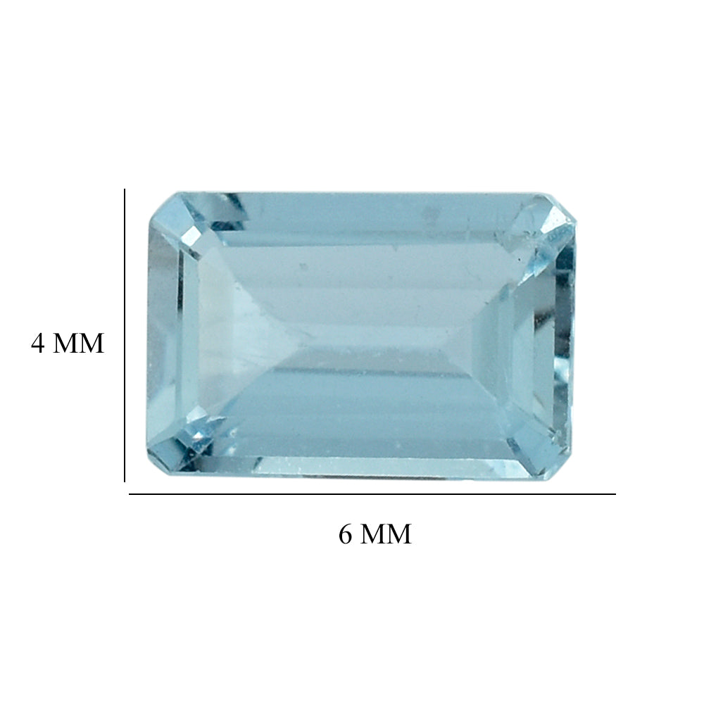 AQUAMARINE STEP CUT OCTAGON (A++) 6X4MM 0.46 Cts.
