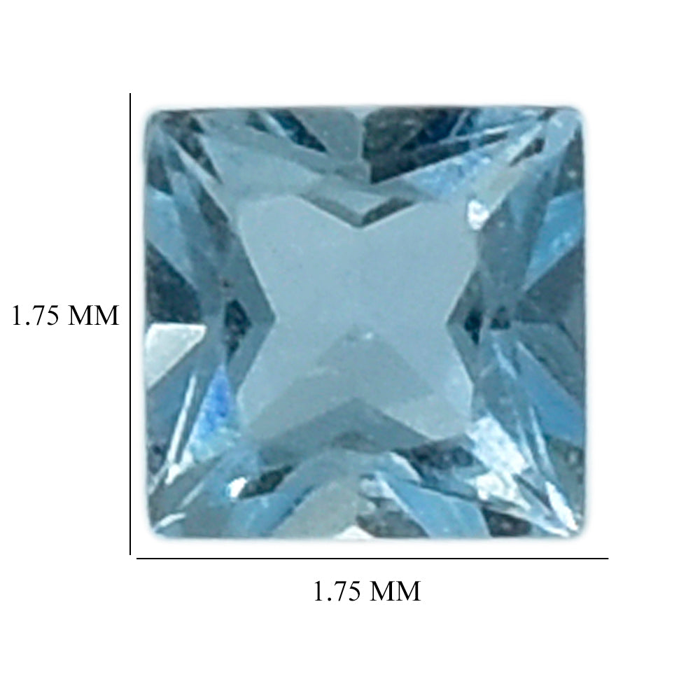AQUAMARINE PRINCESS CUT SQUARE (A++) 1.75MM 0.03 Cts.