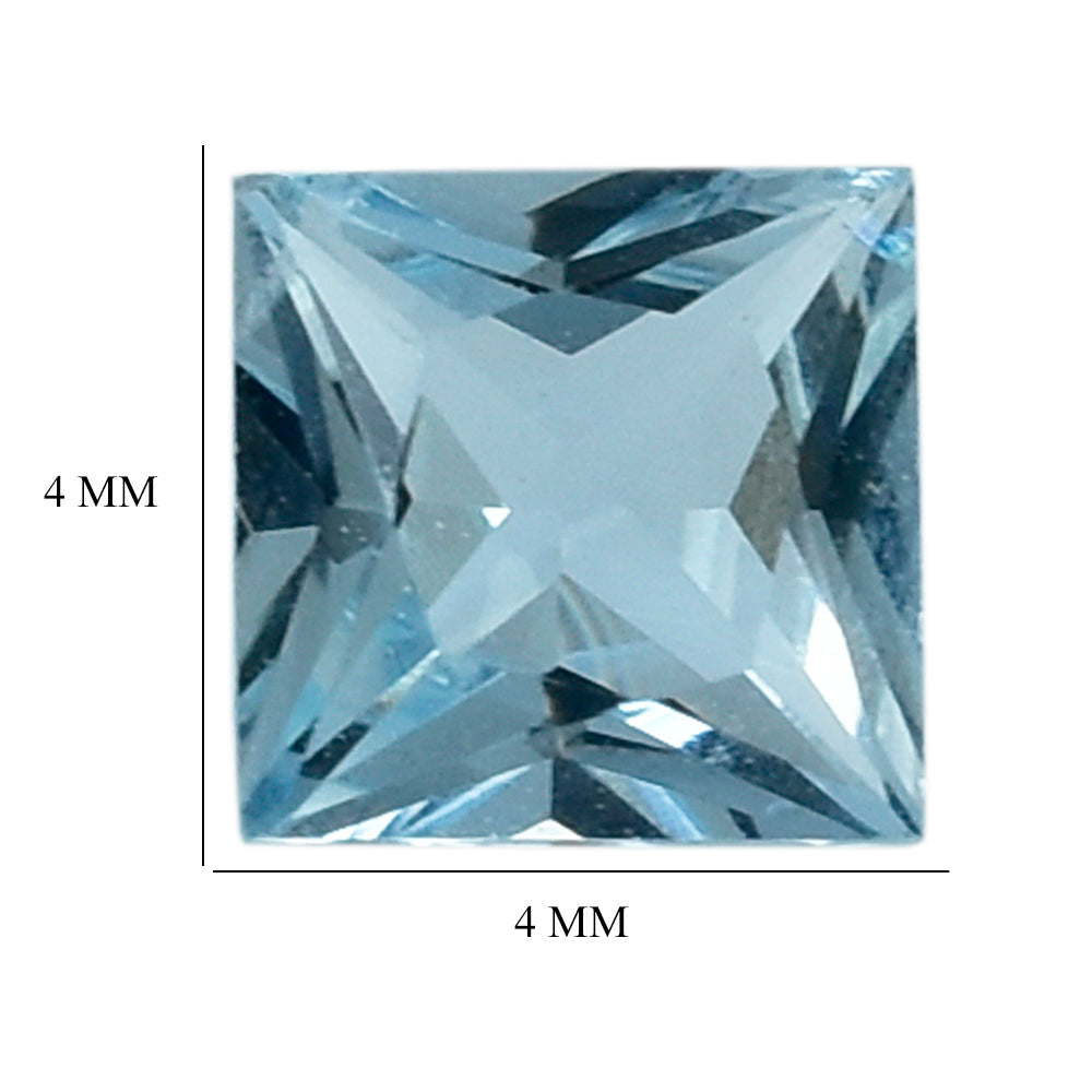 AQUAMARINE PRINCESS CUT SQUARE (A++) 4MM 0.32 Cts.
