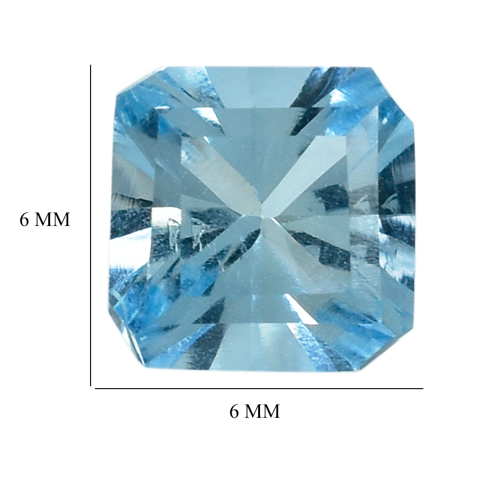 AQUAMARINE ASCHER CUT SQUARE-OCTAGON (A++) 6.00MM 0.90 CTS.