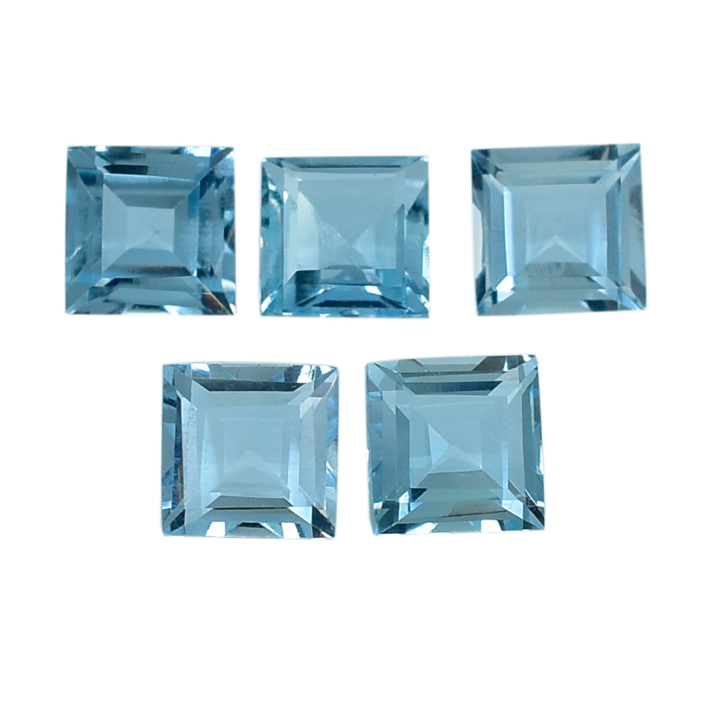 AQUAMARINE CUT SQUARE (A++) (SI) 3MM 0.14 Cts.