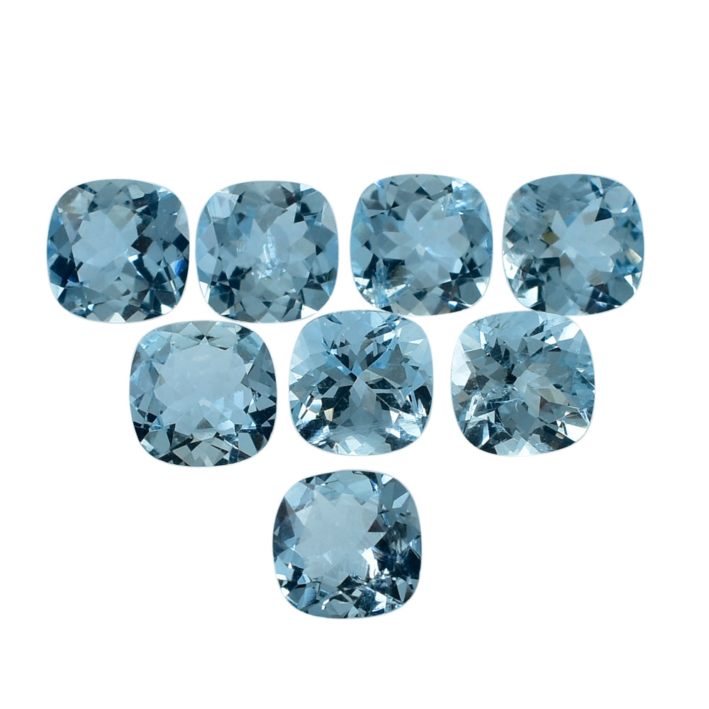 AQUAMARINE CUT CUSHION (A++) (SI) 6MM 0.8 Cts.