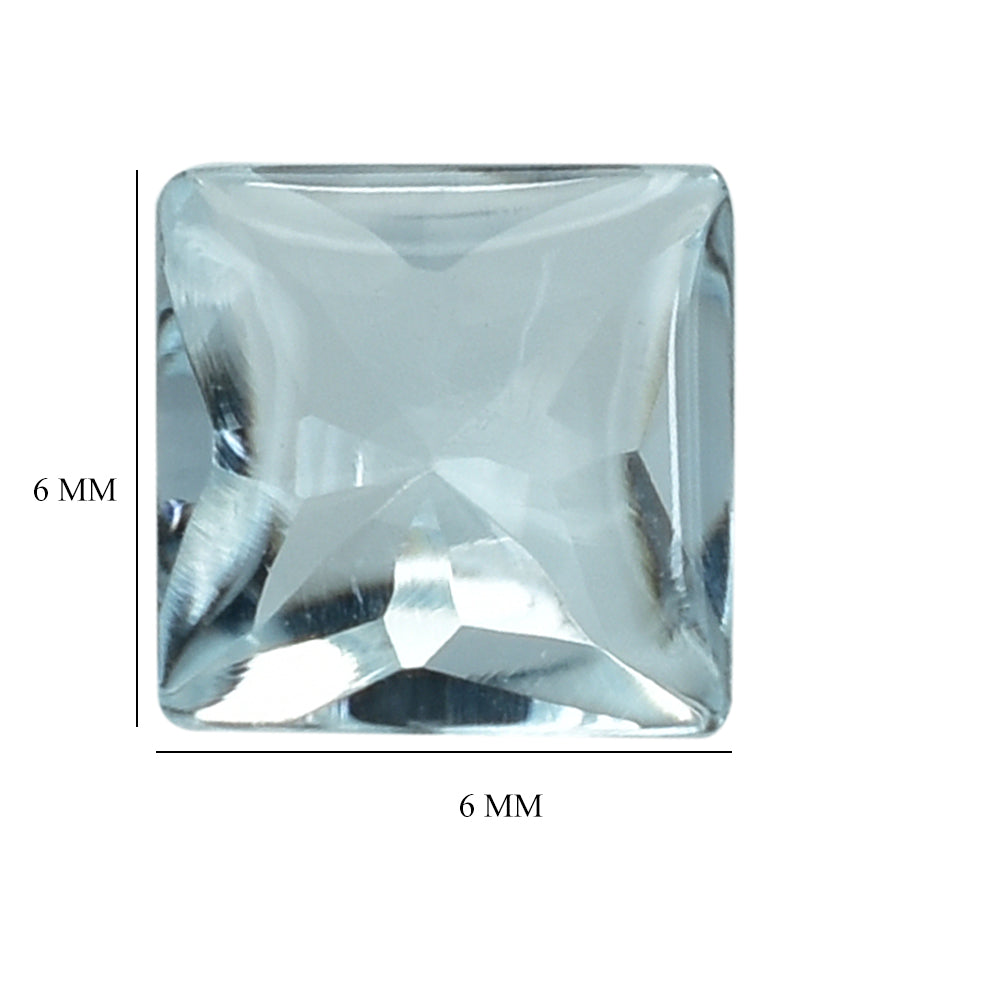 AQUAMARINE BUFFTOP PRINCESS SQUARE 6MM 0.94 Cts.